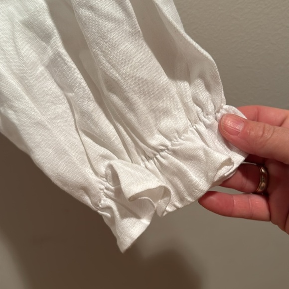 Reformation Gitane White Smocked Linen Sundress Small Petite - Picture 7 of 10